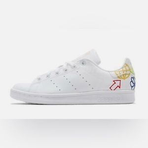Adidas Originals Stan Smith White Large Doodles Women Classic Casual size 10
